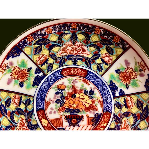 Vintage Japanese Imari Plates-4pc Set-Hand Painted Porcelain-Red Blue Gold-Asian - Picture 5 of 12